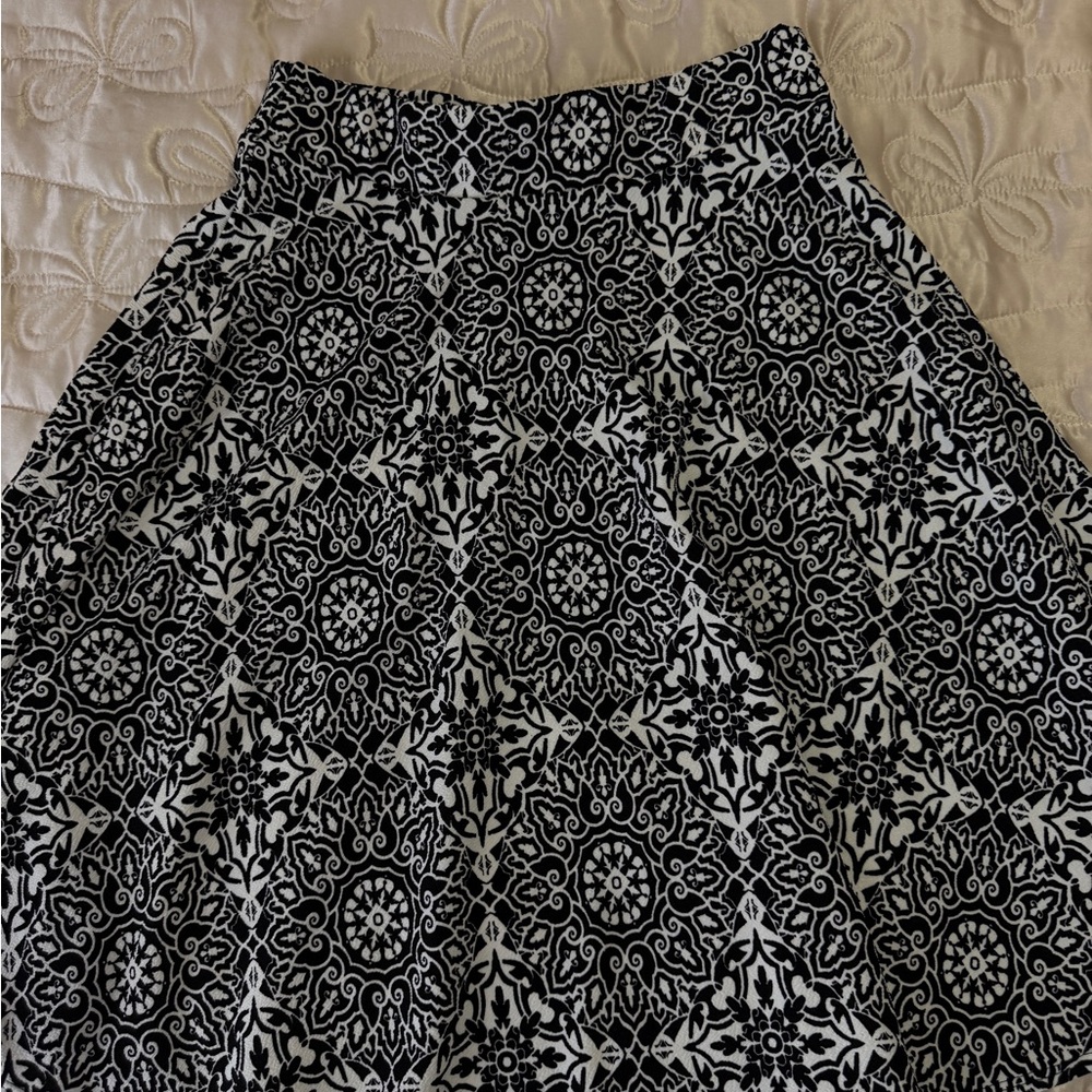 Chic Black and White A-Line Skirt
